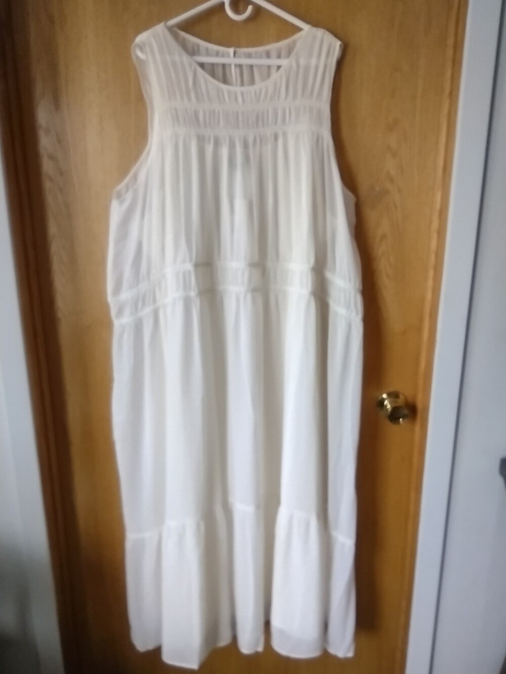 a new day Slip Dress with Sheer Cover Cream Color Size 3X